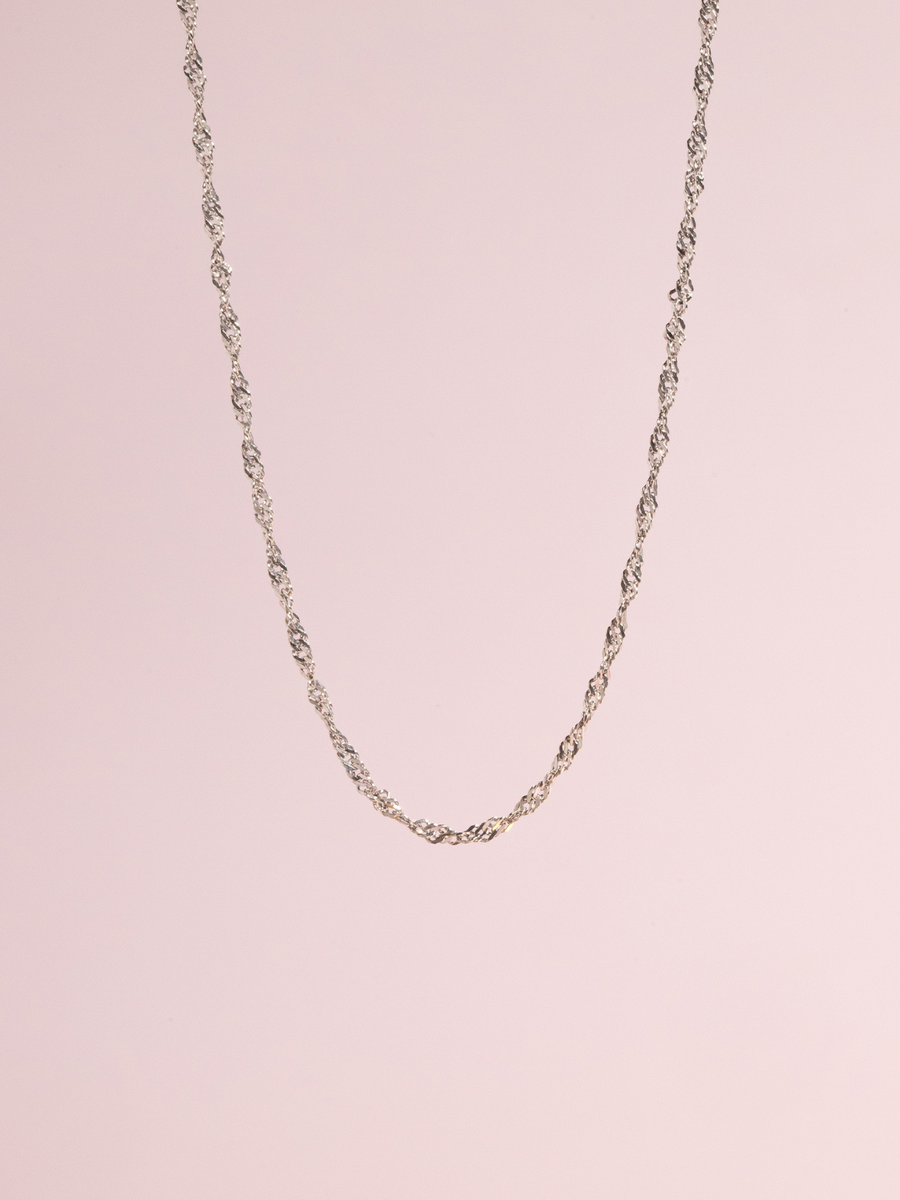 Twisted Chain Necklace in Sterling Silver