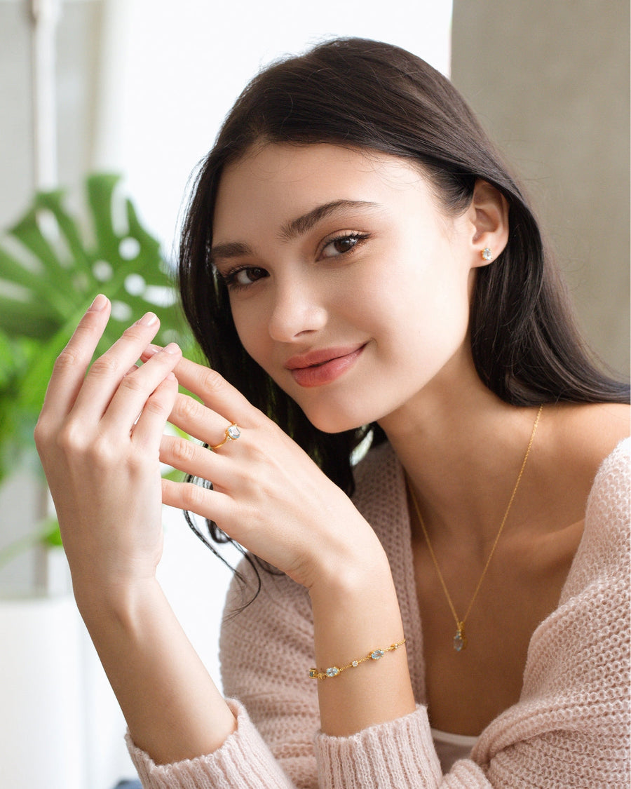 Essential Blue Topaz Jewellery Set in 18k Gold Vermeil