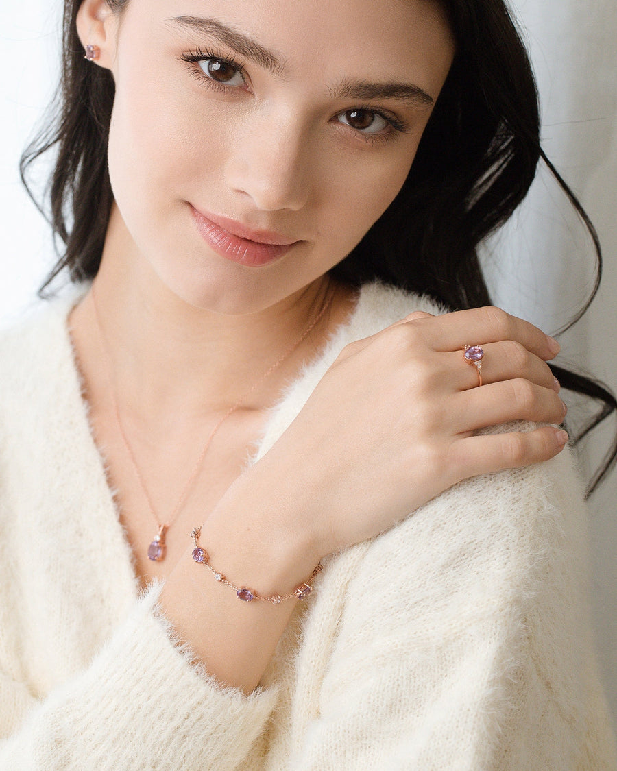 Amethyst Pendant Necklace in 18k Rose Gold Vermeil