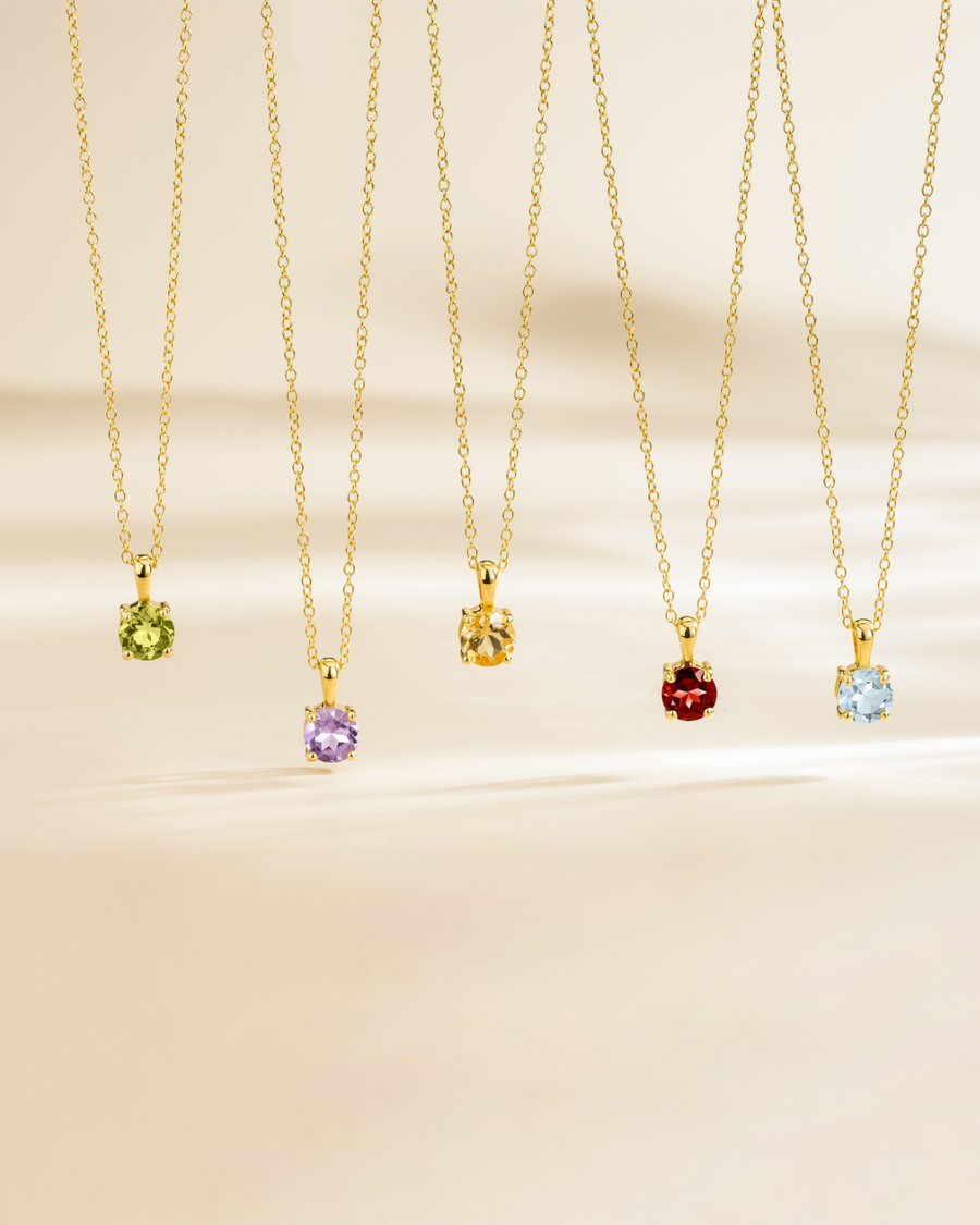Sky Blue Topaz Solitaire Pendant Necklace in 18k Gold Vermeil