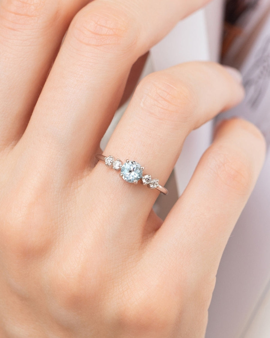 Sky Blue Topaz Five Stone Ring in Sterling Silver