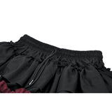 Dark in Love Black Crimson Gothic Tiered Skirt