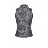 Dark in Love Shredded Butterfly Print Halter Goth Top In Grey