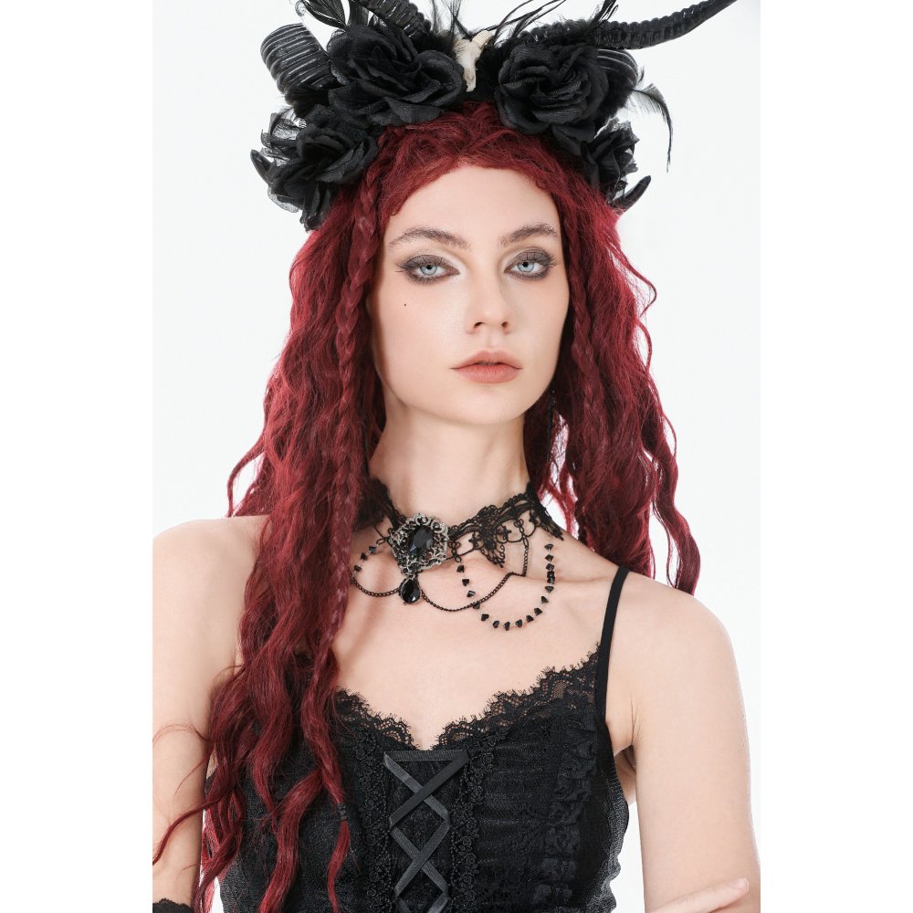 Dark In Love Adelina Vintage Lace Layered Choker