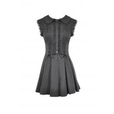 Dark In Love Gwendolyn Lace Panel Goth Mini Dress in Black