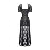 Dark in Love Morwenna Lace Gothic Maxi Dress in Black