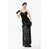Dark in Love Morrigan Velvet & Lace Chain-Detail Top