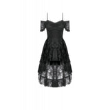 Dark in Love Romantic Gothic Lace Layered High-Low Dress
