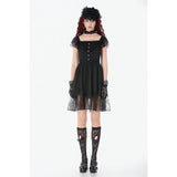 Dark in Love Black Gothic Sweet Bow Lace Lolita Dress