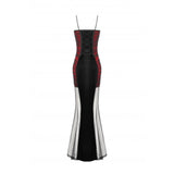 Dark in Love Lilith Red & Black Mesh Panel Goth Gown