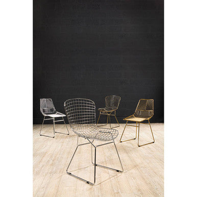 Chrome Metal Wire Tapered Legs Chair | District