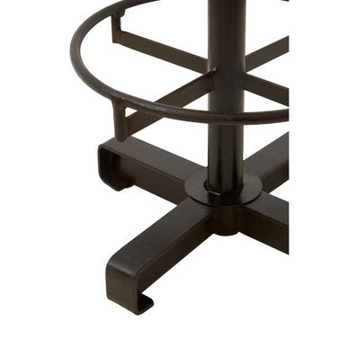 Brown Leather Round Seat Bar Stool | Buffalo