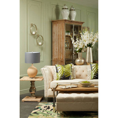 Sand Fabric Footstool | Samara