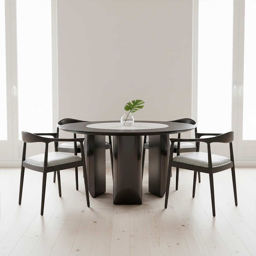 Open Back Grey Leather Chair | Kendari