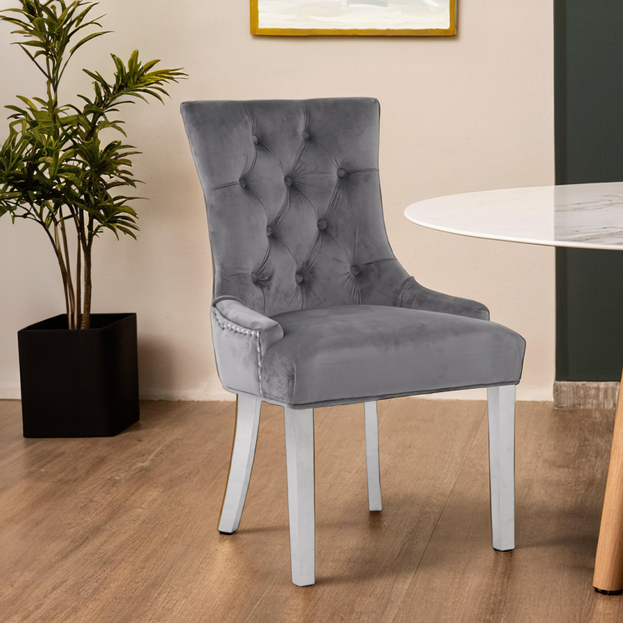 Grey Velvet Dining Chair | Richmond