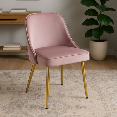 Dusky Pink Velvet Dining Chair | Demi
