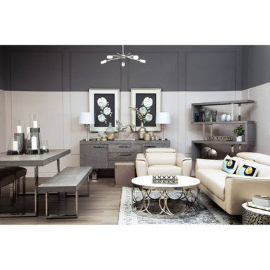 Mink and Silver Square Stool | Hagen