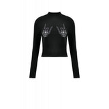 Dark in Love Lilith Skeleton Hands Long Sleeve Top