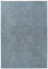 Penny Duck Egg Blue Geometric Wool Rug