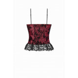 Dark in Love Althea Lace-Trimmed Velvet Goth Camisole in Burgundy