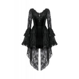 Dark in Love Classic Gothic Velvet & Lace Embroidered Dress