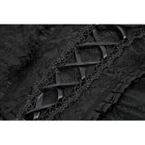 Dark in Love Black Lace Court Lace-Up Camisole