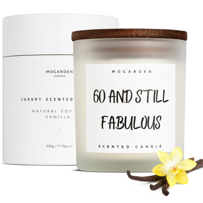 60th Birthday Candle - Luxury Vanilla Soy 220g | 60th Birthday Gift