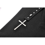 Dark in Love Seraphine Lace Off-Shoulder Goth Top in Black