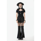 Dark in Love Seraphine Lace Off-Shoulder Goth Top in Black