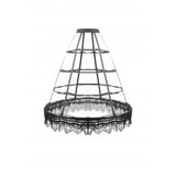 Dark in Love Gothic Hoop Cage Skirt with Lace Trim in Black