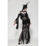 Dark in Love Nevaeh Gothic Lace and Mesh Mermaid Skirt