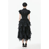 Dark in Love Seraphine Lace Shoulder Goth Top