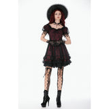 Dark in Love Red Black Lace Princess Dress