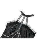 Dark in Love Valentina Red Velvet Mesh Panel Goth Dress