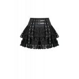 Dark in Love Punk Eyelet Lace Layered Mini Skirt