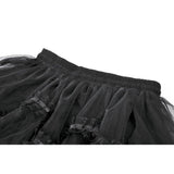 Dark in Love Gothic Tailed Sheer Mesh Petticoat Skirt