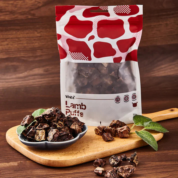 Waita Air-Dried Lamb Puffs 70g – 100% Natural Lamb Lung Dog Treats