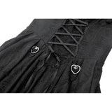 Dark in Love Mortalis Lace-Up Goth Dress in Black
