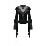 Dark in Love Gothic Velvet Lace High-Neck Top
