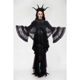 Dark in Love Zuri Vintage Lace Cape with Flowing Sleeves