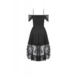 Dark in Love Romantic Gothic Lace Layered High-Low Dress