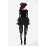 Dark in Love Classic Gothic Velvet & Lace Embroidered Dress