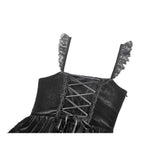 Dark in Love Nocturne Ruffled Velvet Lace Goth Dress in Black