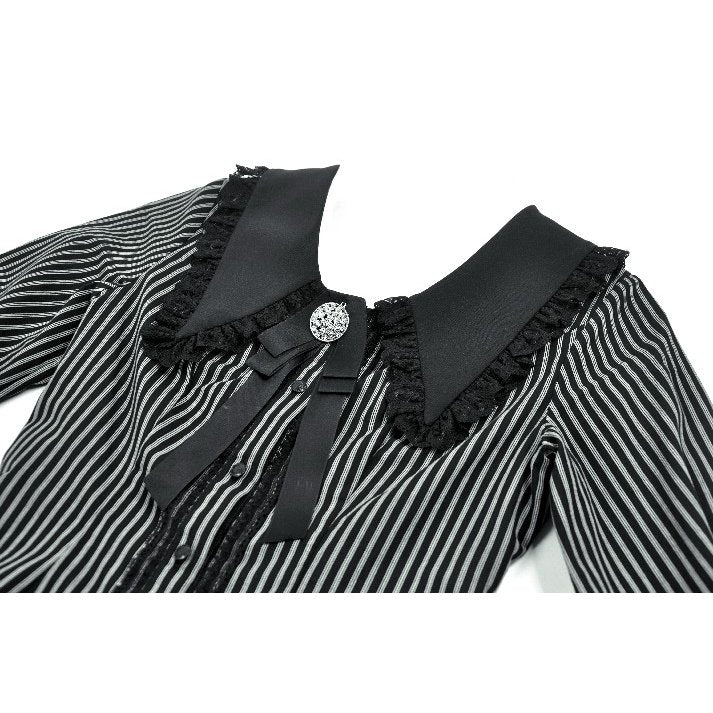 Dark in Love Gothic Peter Pan Collar Lace Shirt