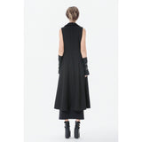 Dark in Love Collete Punk Sleeveless Long Fitted Coat