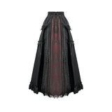 Dark in Love Gothic Victorian Lace Panel Skirt (Crimson)