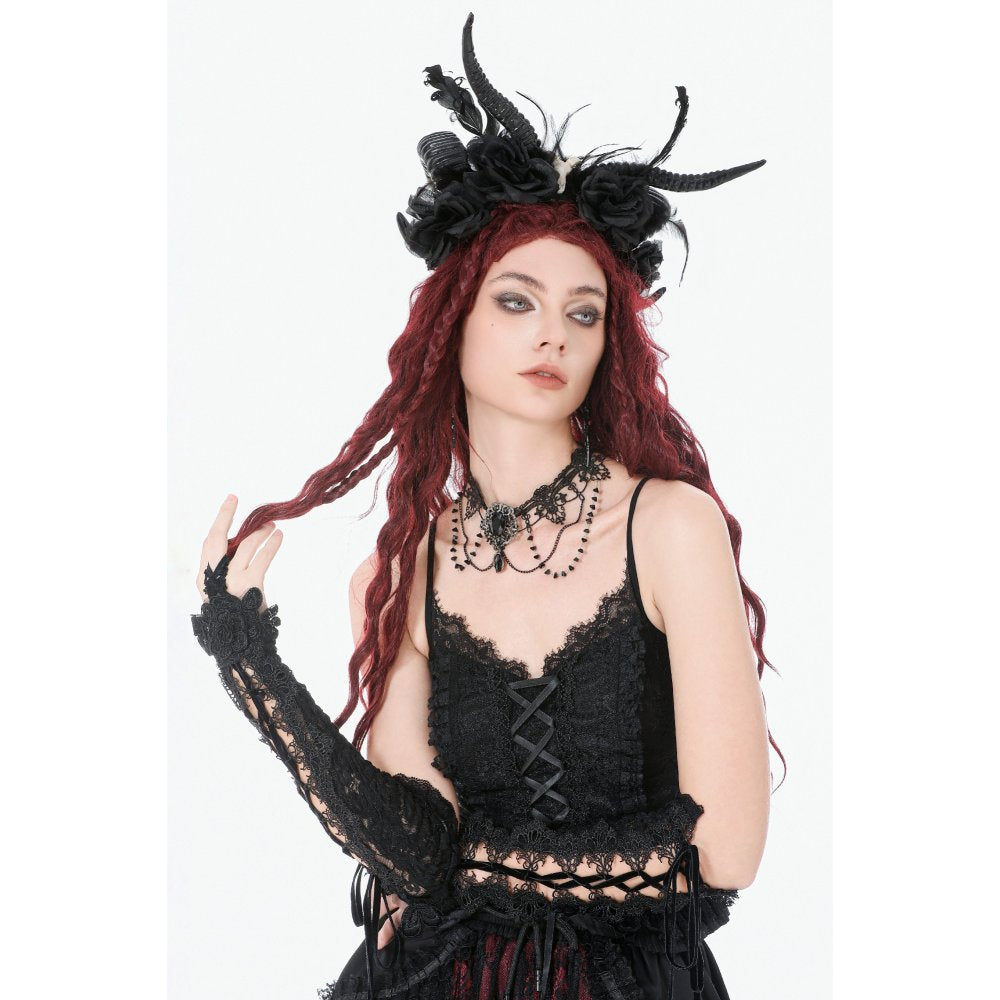 Dark In Love Adelina Vintage Lace Layered Choker
