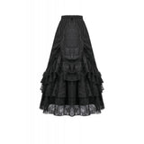 Dark in Love Vintage Gothic Lace Layered Maxi Skirt