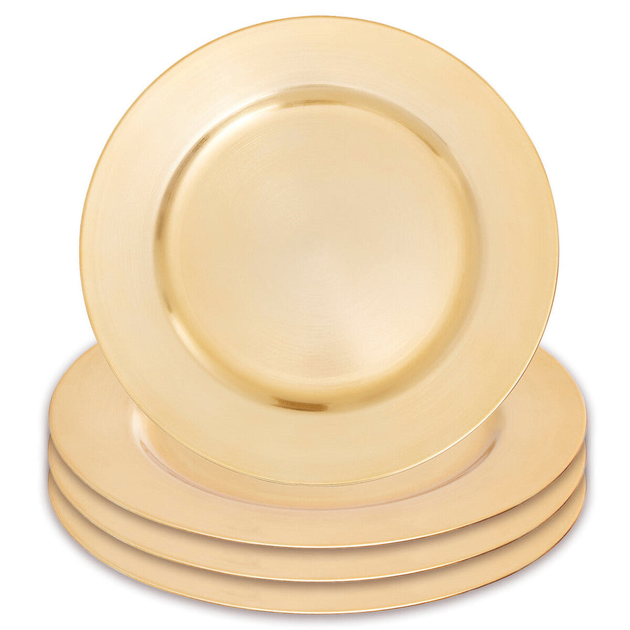 Gold Finish Flat Style Charger Plate | Dia