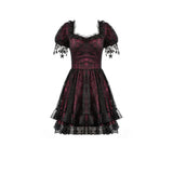 Dark in Love Red Black Lace Princess Dress